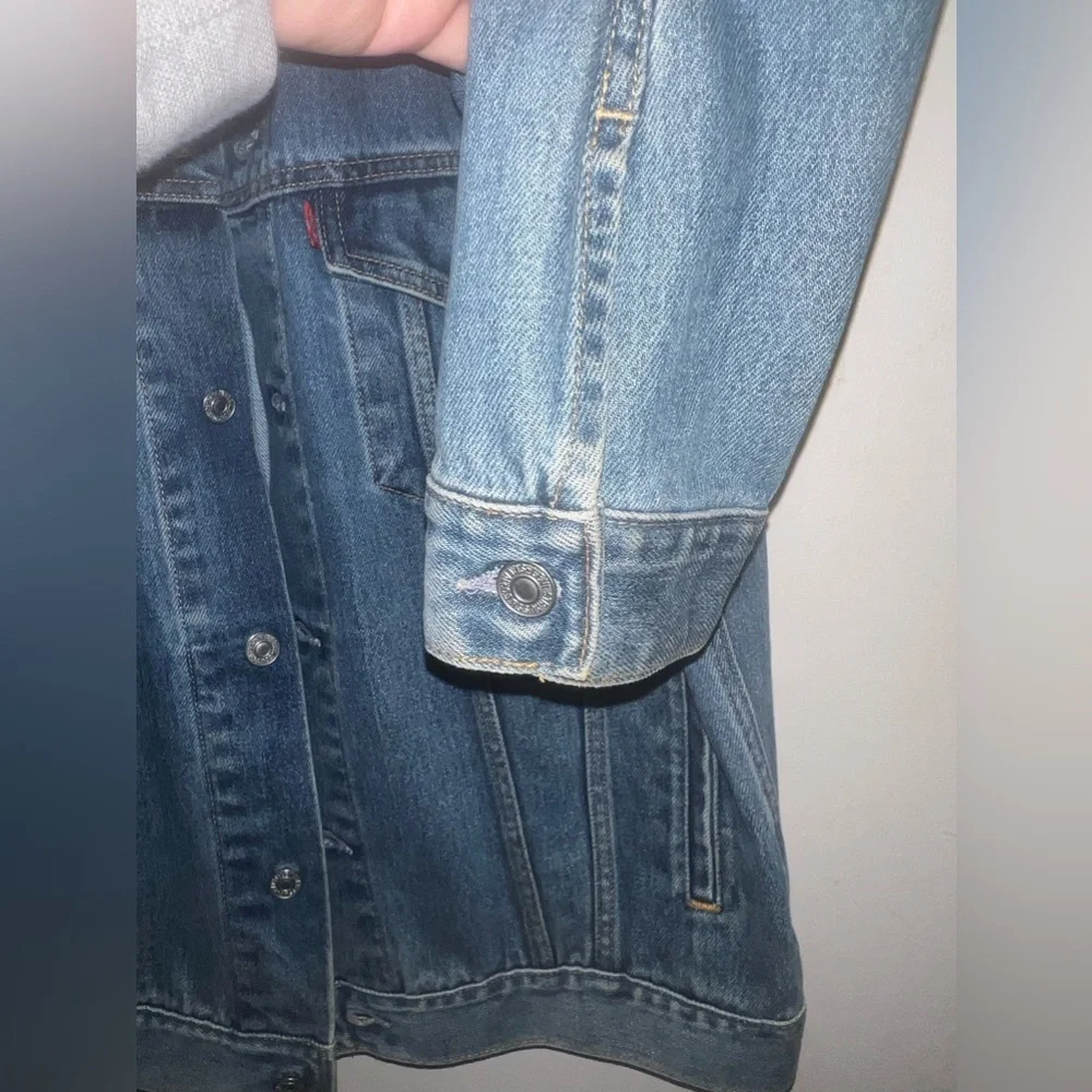 Levi Strauss Signature Standard Trucker  Jean Blue Denim Jacket Men's Size Lg. - Picture 5 of 11